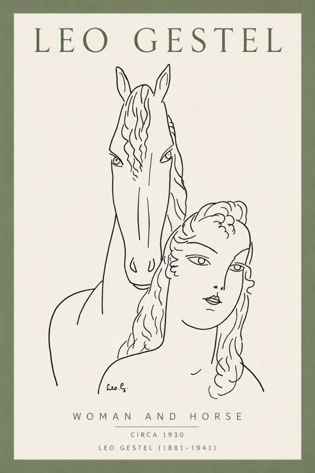 Leo Gestel Woman and Horse No4 - Poszter