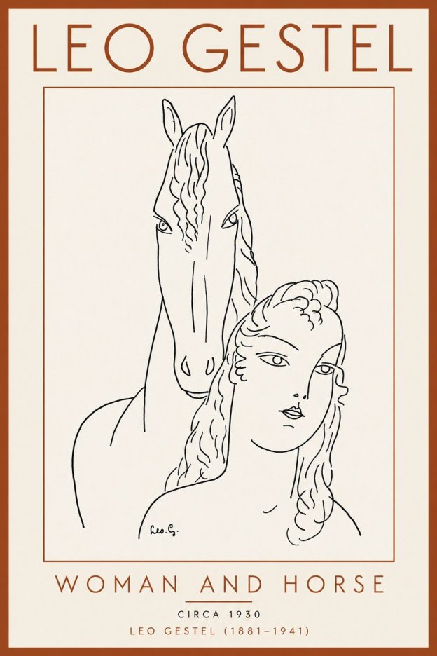 Leo Gestel Woman and Horse No5 - Poszter