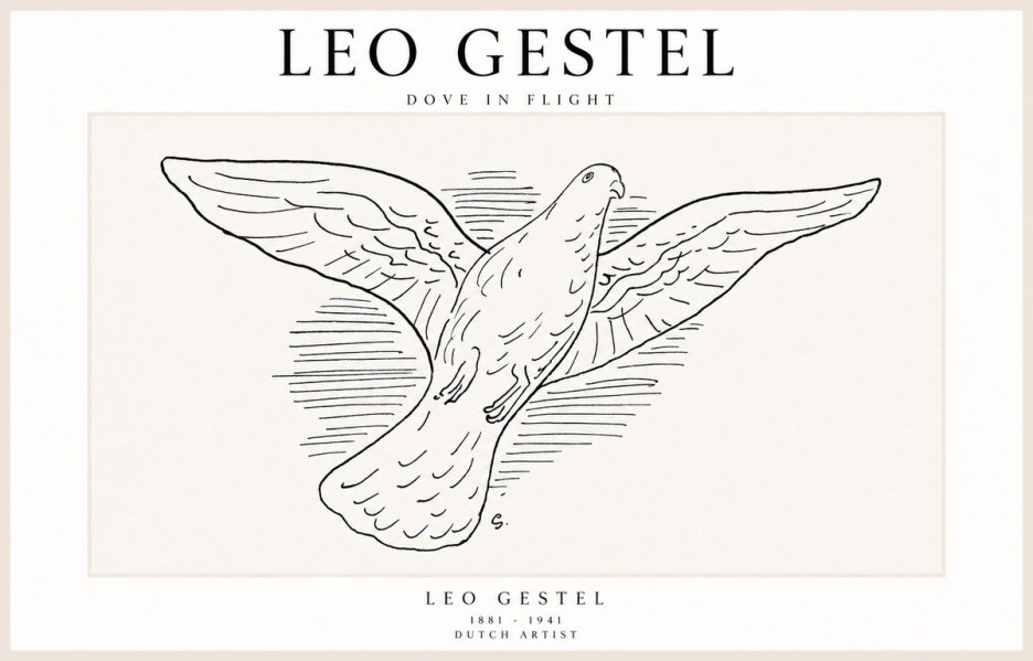 Leo Gestel Dove in Flight No1 - Poszter