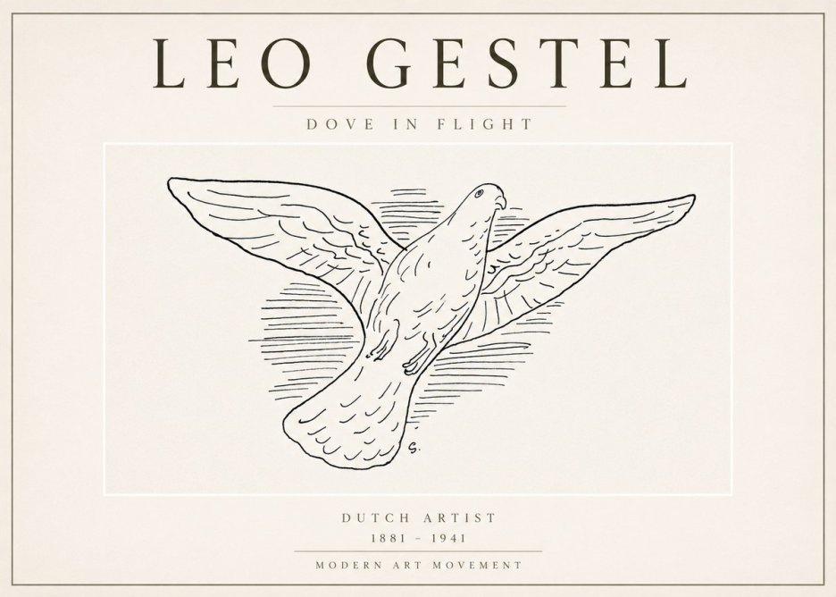 Leo Gestel Dove in Flight No3 - Poszter