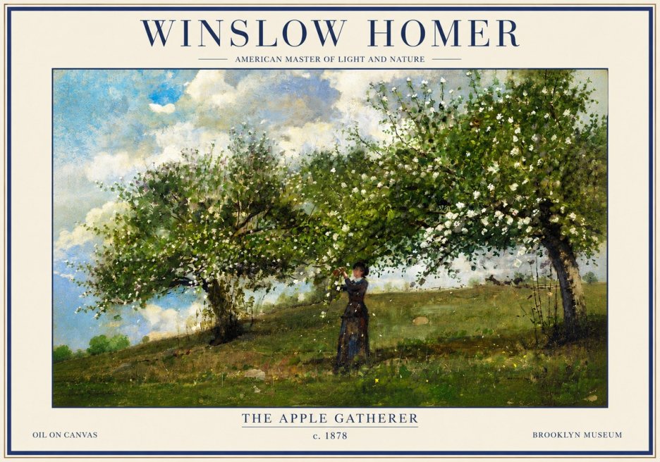 Winslow Homer The Apple Gatherer No3 - Poszter