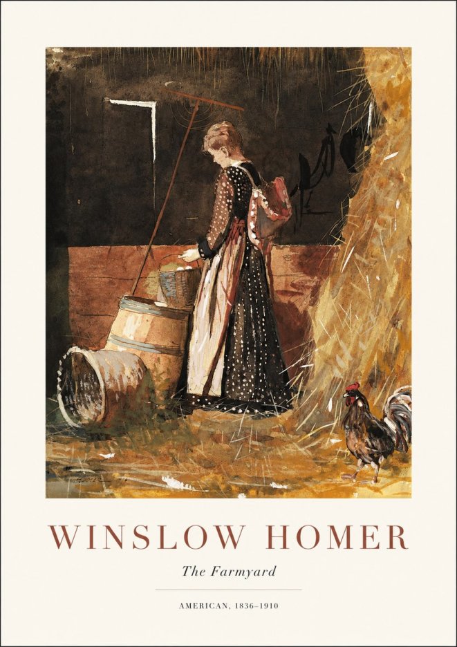 Winslow Homer The Farmyard No1 - Poszter