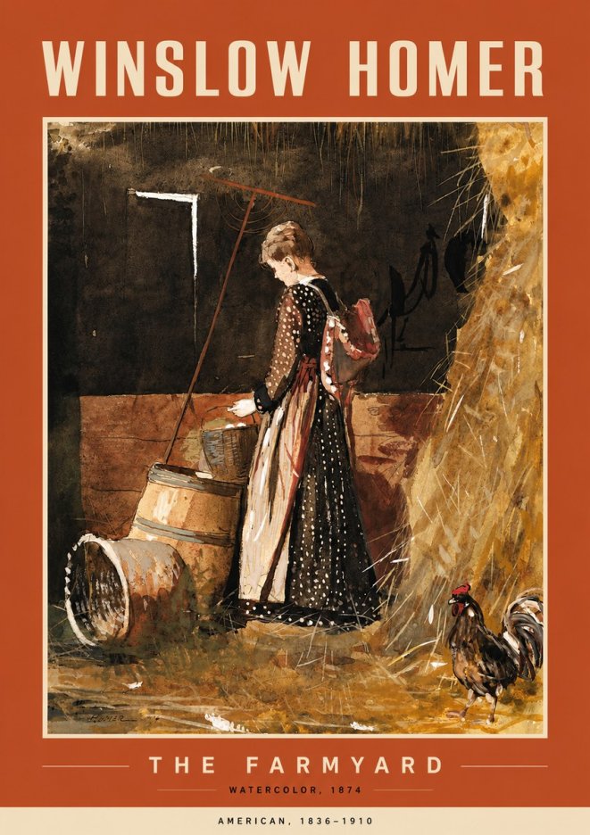 Winslow Homer The Farmyard No4 - Poszter