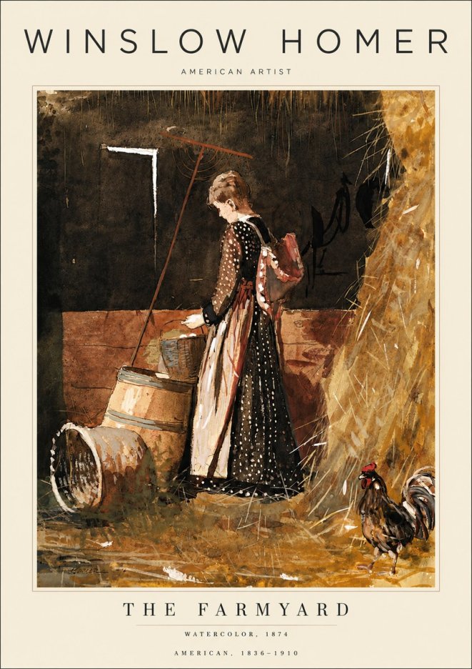 Winslow Homer The Farmyard No5 - Poszter