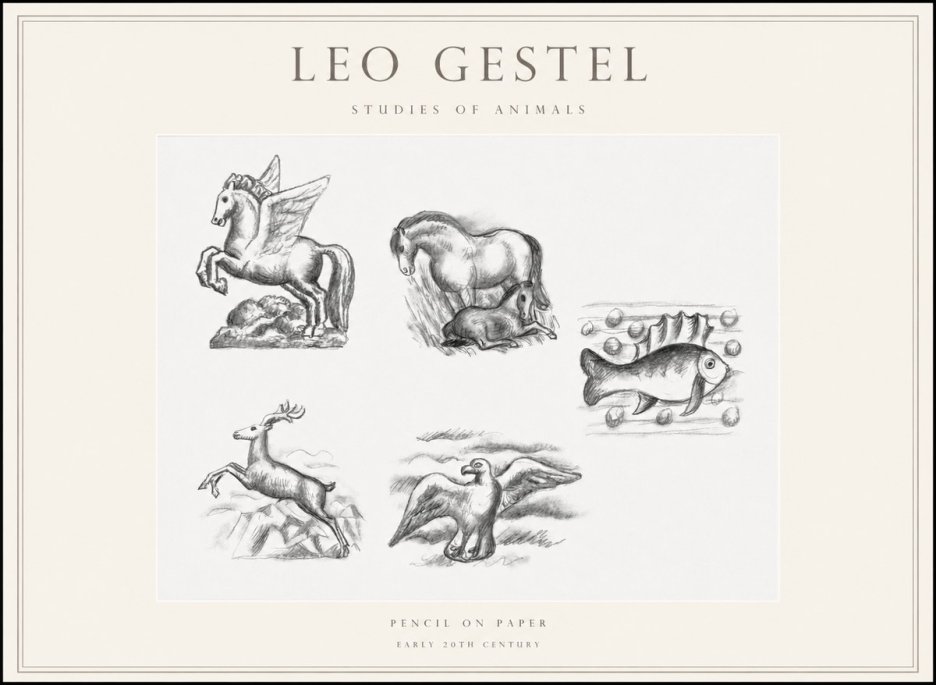 Leo Gestel Studies of Animals No1 - Poszter