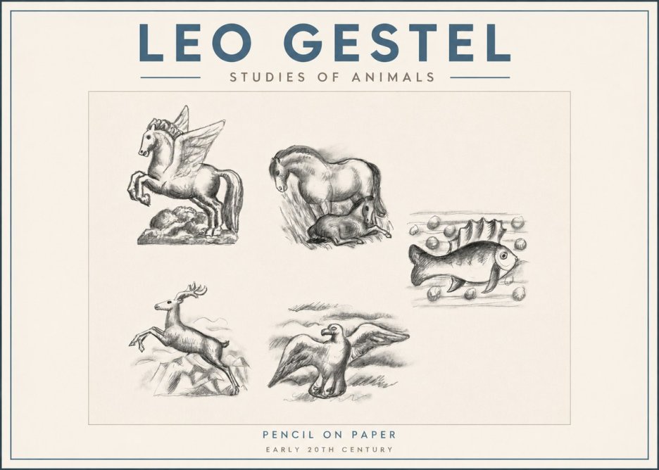 Leo Gestel Studies of Animals No2 - Poszter