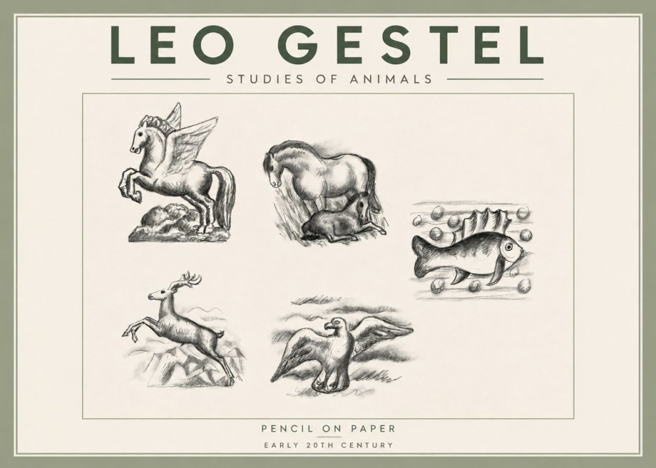 Leo Gestel Studies of Animals No3 - Poszter