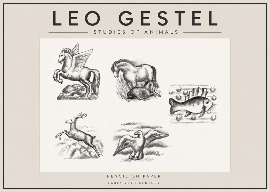 Leo Gestel Studies of Animals No4 - Poszter