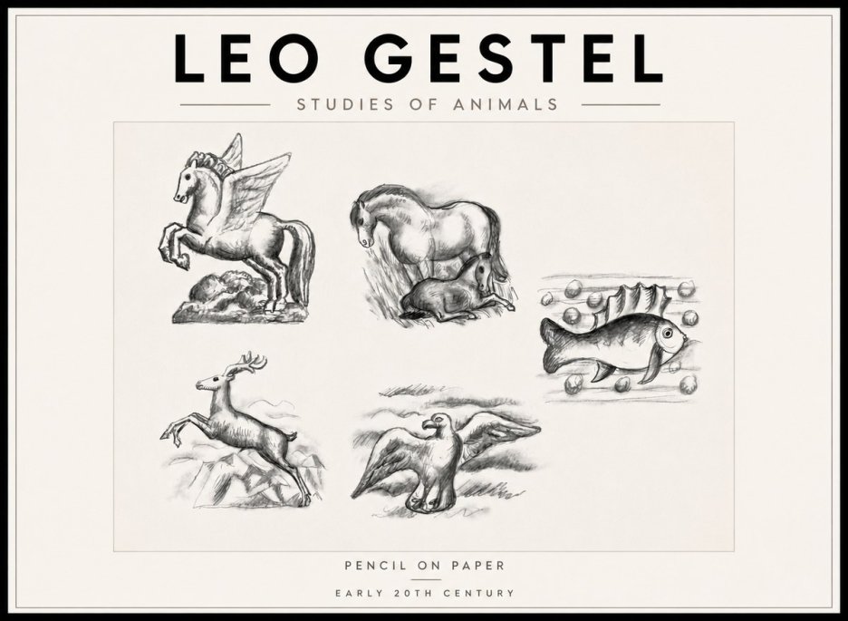 Leo Gestel Studies of Animals No6 - Poszter