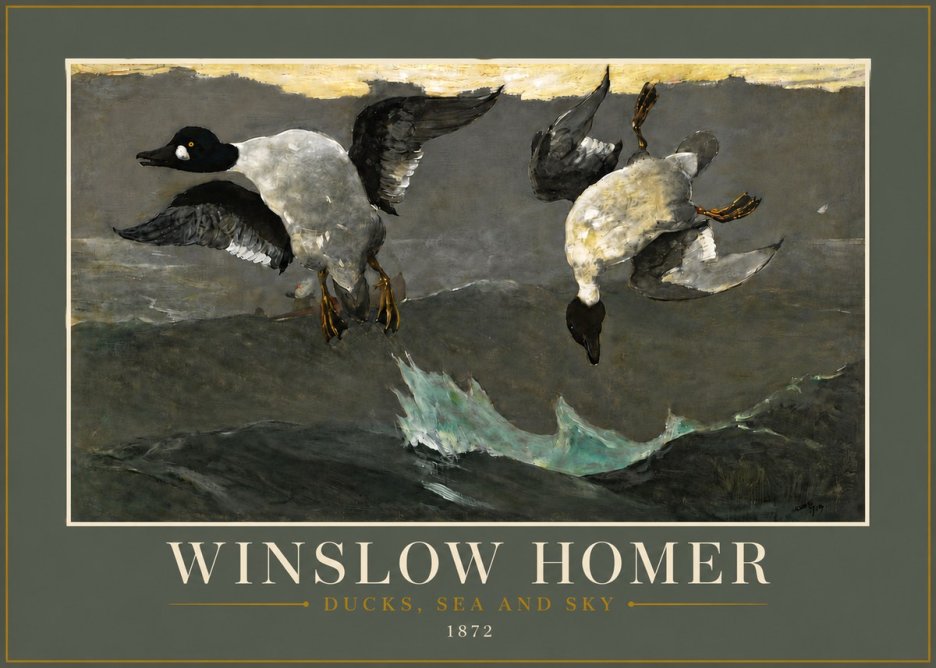 Winslow Homer Ducks, Sea and Sky No6 - Poszter