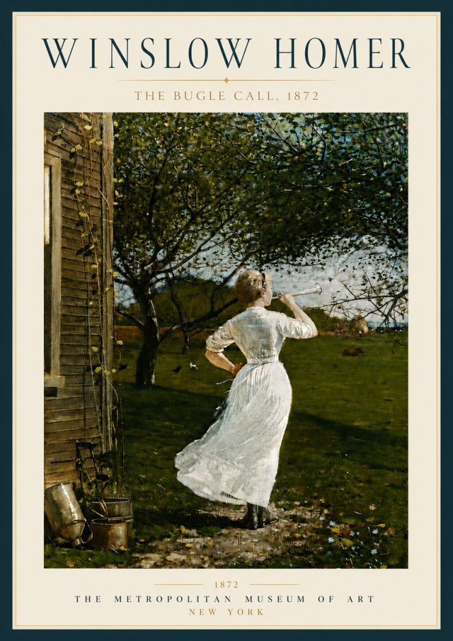 Winslow Homer The Bugle Call No6 - Poszter