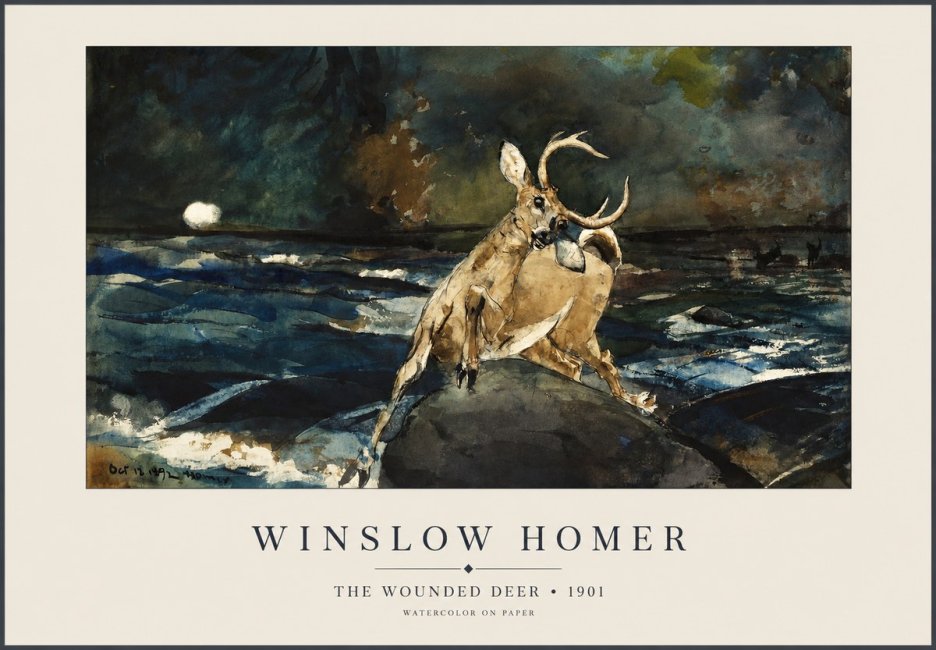 Winslow Homer The Wounded Deer No1 - Poszter