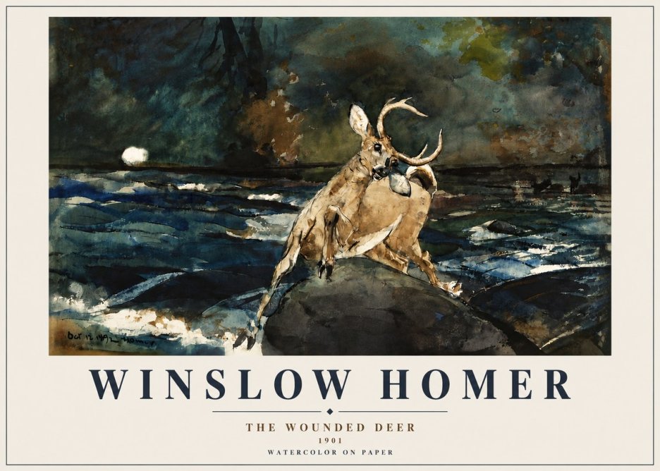 Winslow Homer The Wounded Deer No3 - Poszter
