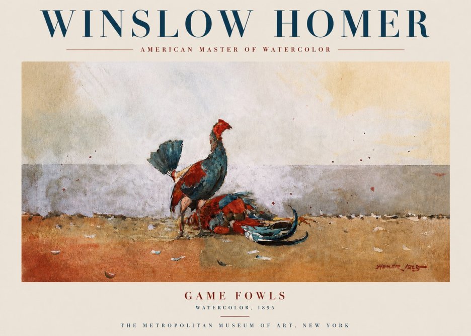 Winslow Homer Game Fowls No4 - Poszter
