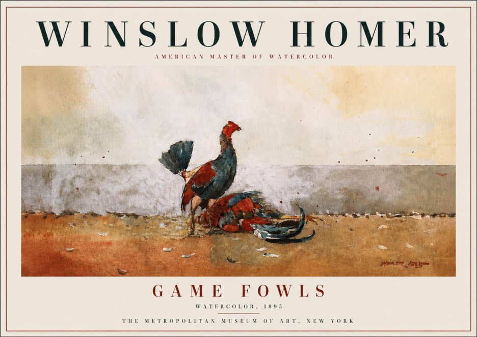 Winslow Homer Game Fowls No5 - Poszter