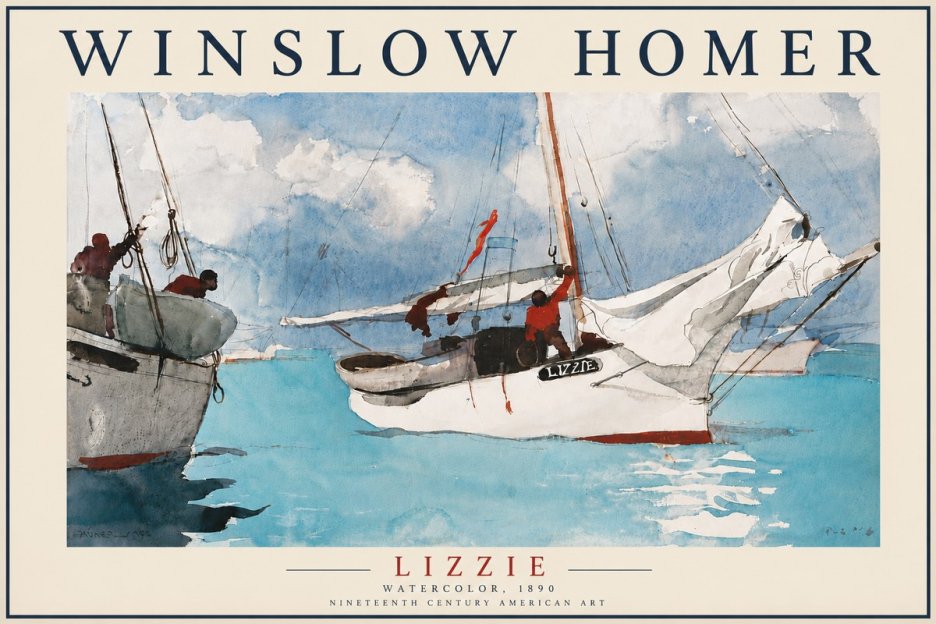 Winslow Homer Lizzie No6 - Poszter