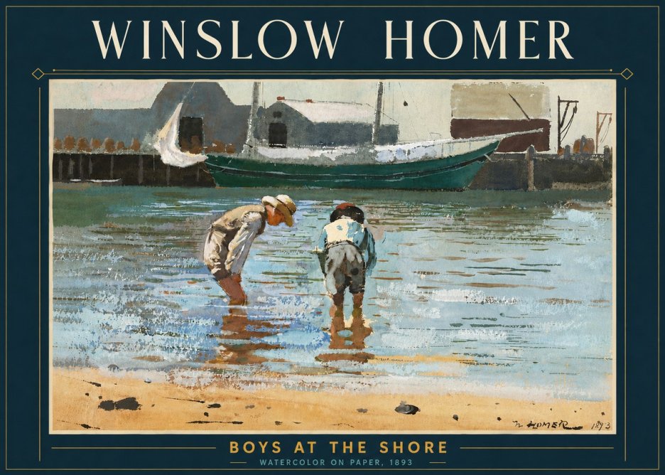 Winslow Homer Boys at the Shore No5 - Poszter