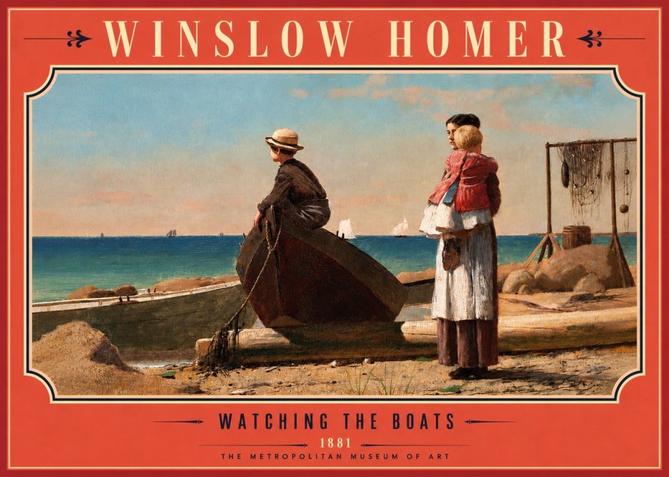 Winslow Homer Watching the Boats, 1881 No4 - Poszter