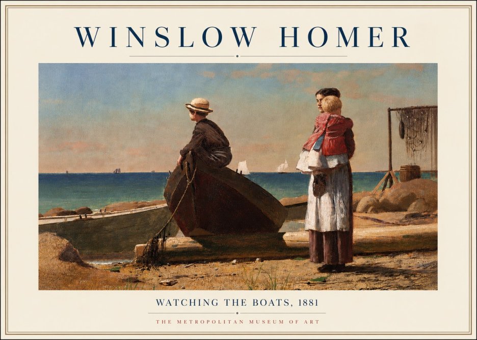 Winslow Homer Watching the Boats, 1881 No5 - Poszter