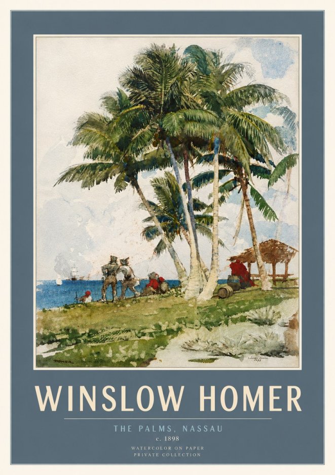 Winslow Homer The Palms, Nassau No3 - Poszter