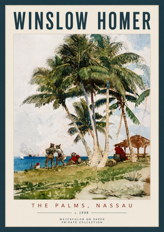Winslow Homer The Palms, Nassau No6 - Poszter