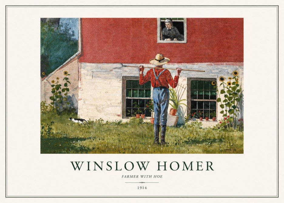 Winslow Homer Farmer with Hoe No1 - Poszter