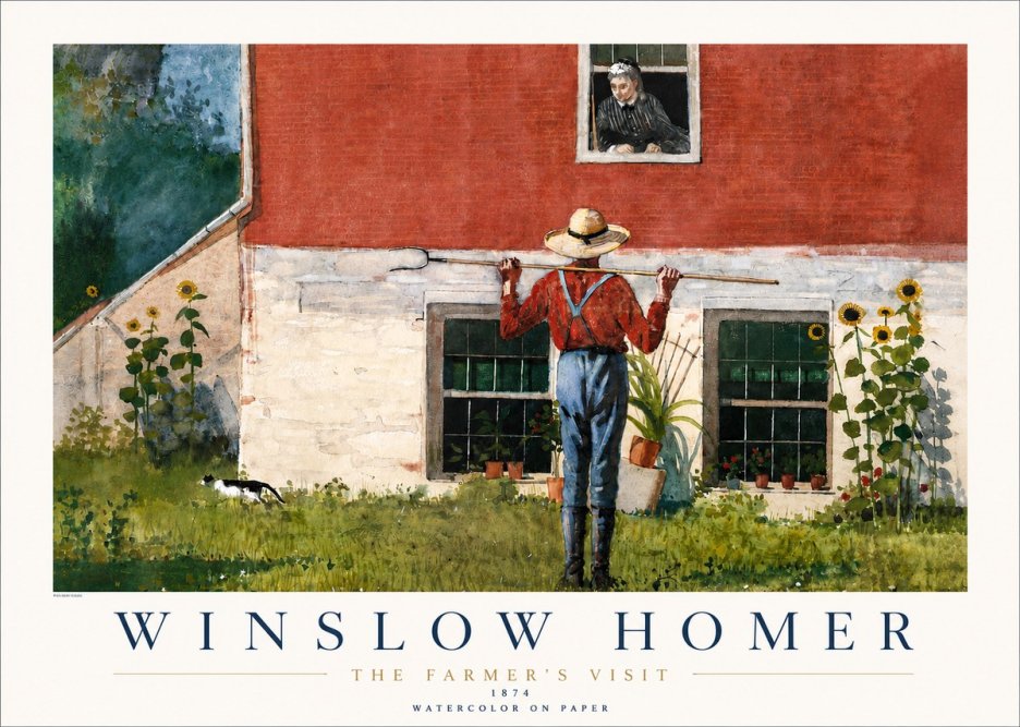 Winslow Homer Farmer with Hoe No4 - Poszter