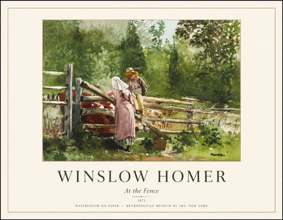 Winslow Homer At the Fence No1 - Poszter