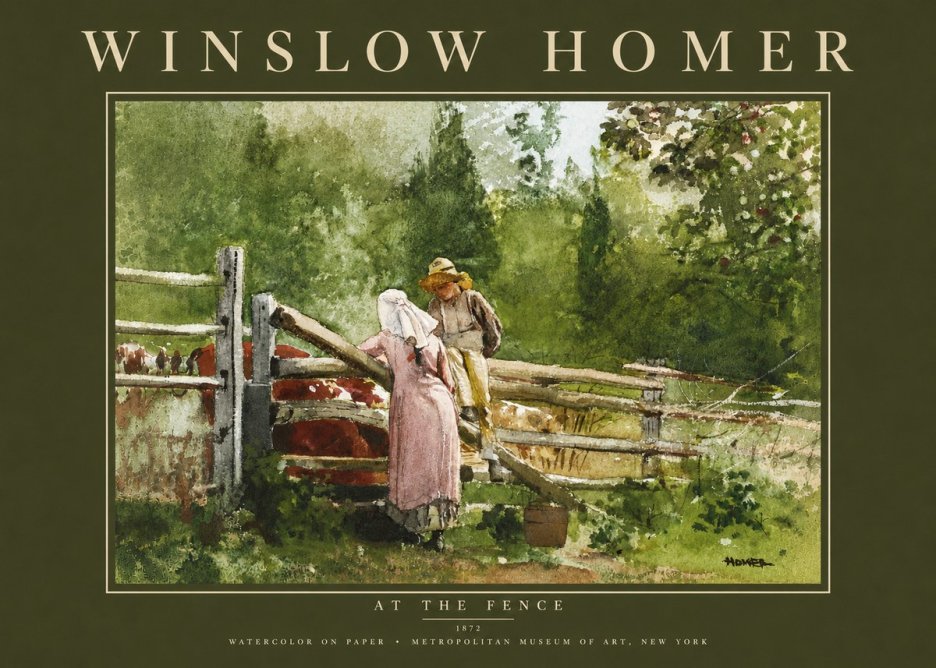 Winslow Homer At the Fence No4 - Poszter