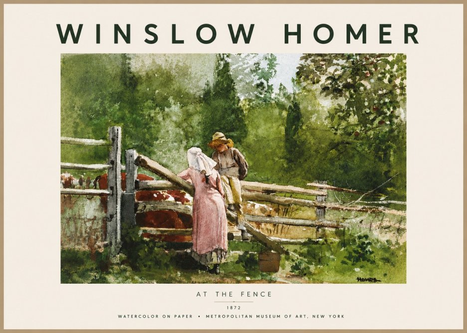 Winslow Homer At the Fence No5 - Poszter