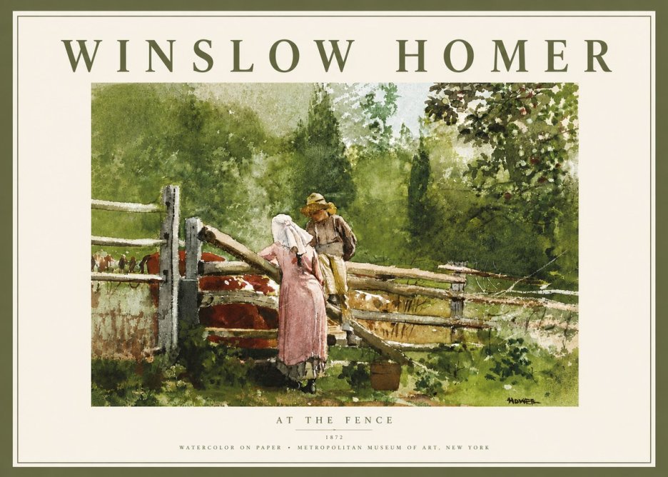 Winslow Homer At the Fence No6 - Poszter
