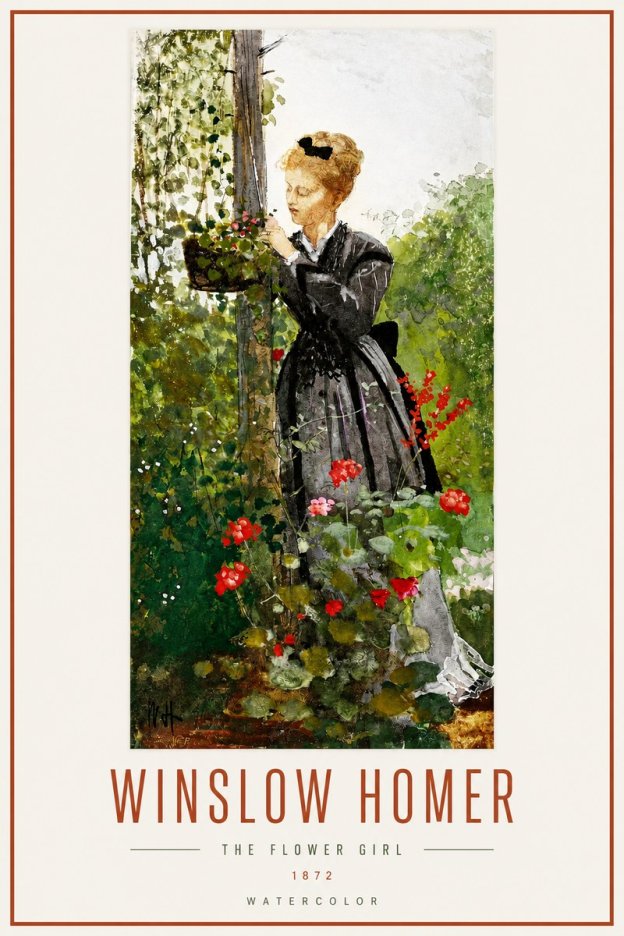 Winslow Homer The Flower Girl No3 - Poszter