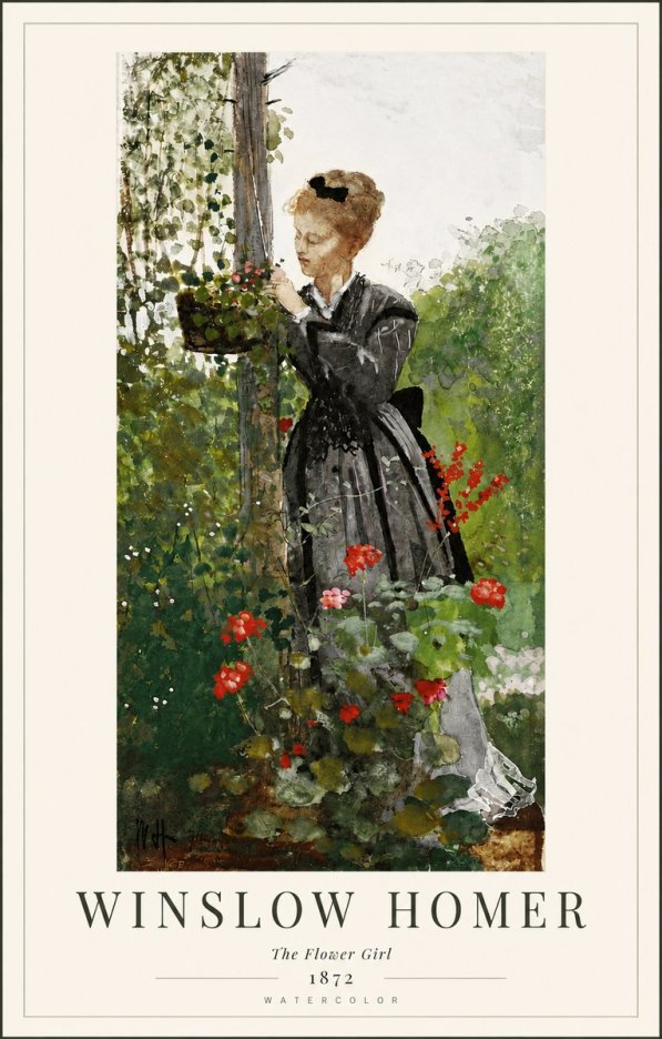 Winslow Homer The Flower Girl No4 - Poszter
