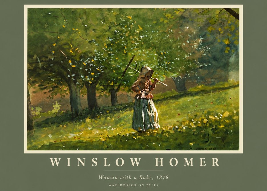 Winslow Homer Woman with a Rake, 1878 No5 - Poszter