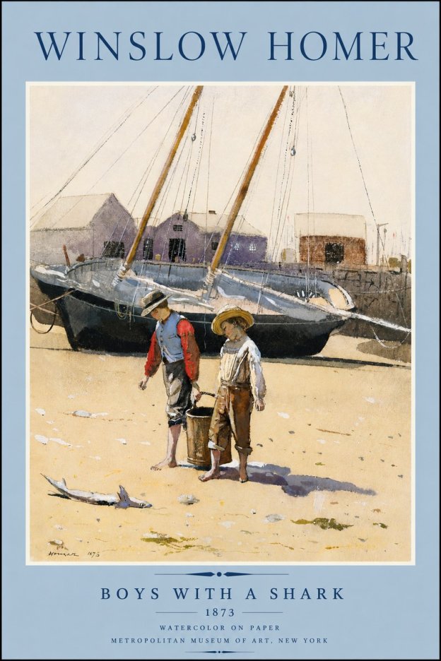 Winslow Homer Boys with a Shark No3 - Poszter