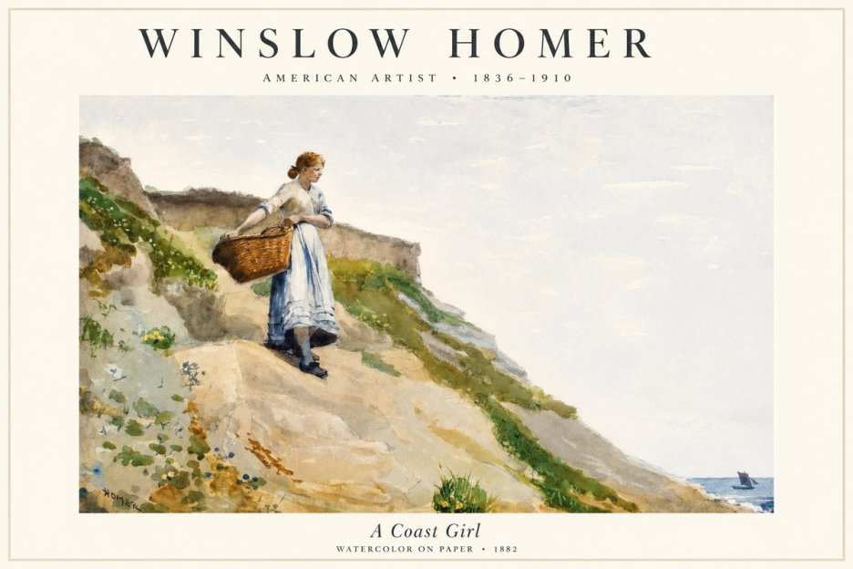 Winslow Homer A Coast Girl No1 - Poszter