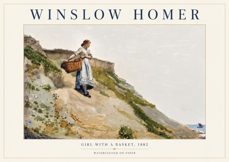 Winslow Homer A Coast Girl No5 - Poszter