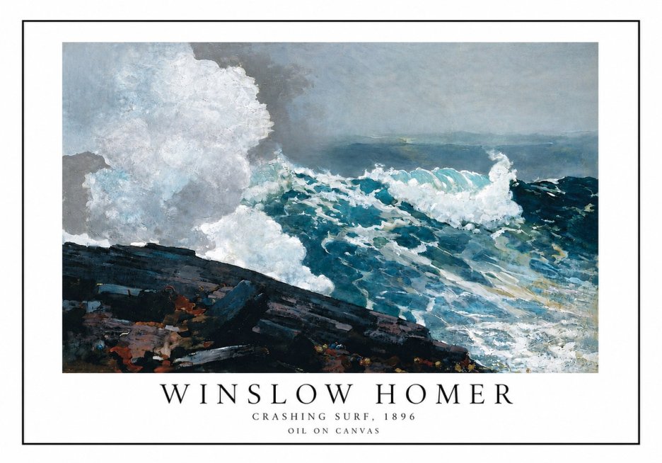 Winslow Homer Crashing Surf, 1896 No3 - Poszter