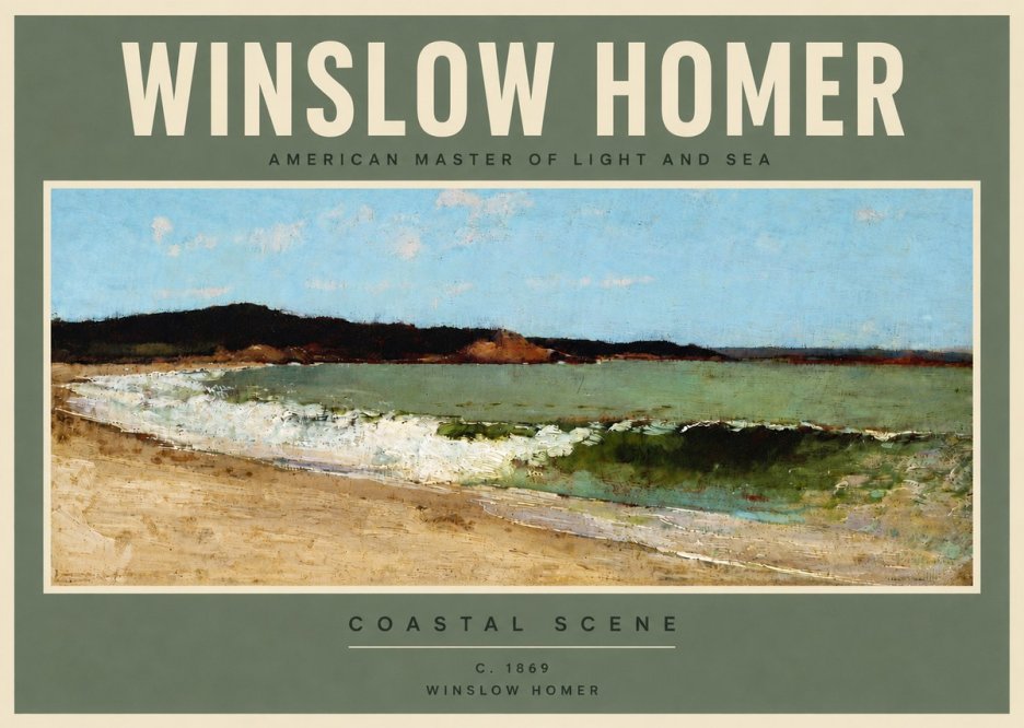 Winslow Homer Coastal Scene No5 - Poszter