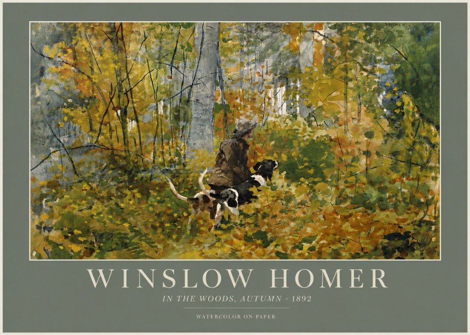 Winslow Homer In the Woods, Autumn No4 - Poszter