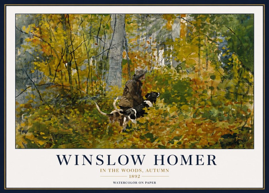 Winslow Homer In the Woods, Autumn No5 - Poszter