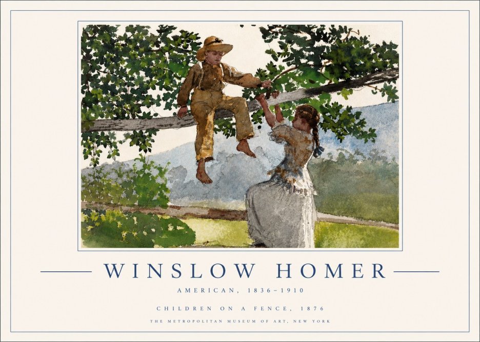 Winslow Homer Children on a Fence No3 - Poszter