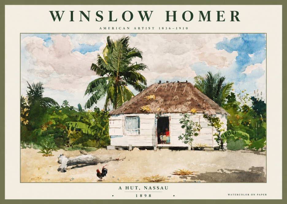 Winslow Homer A Hut, Nassau No4 - Poszter
