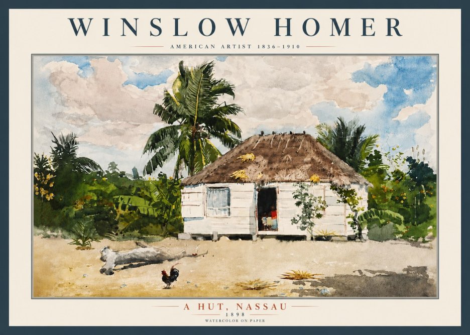 Winslow Homer A Hut, Nassau No5 - Poszter