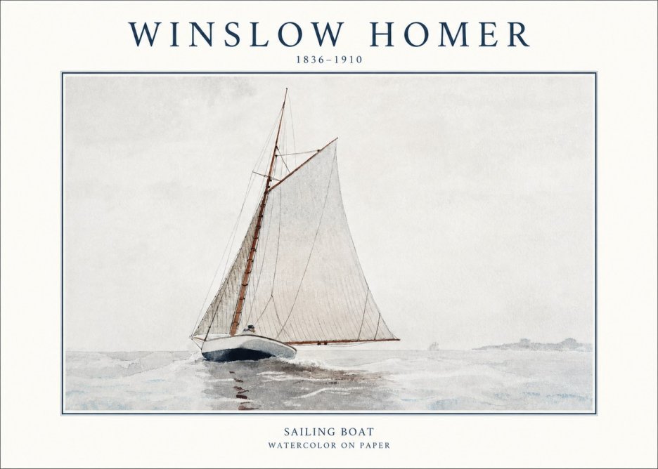 Winslow Homer Sailing Boat No1 - Poszter