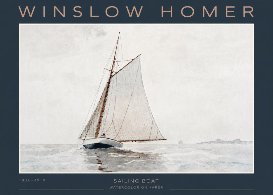Winslow Homer Sailing Boat No3 - Poszter