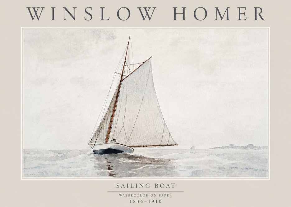 Winslow Homer Sailing Boat No4 - Poszter