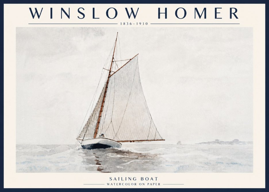 Winslow Homer Sailing Boat No6 - Poszter