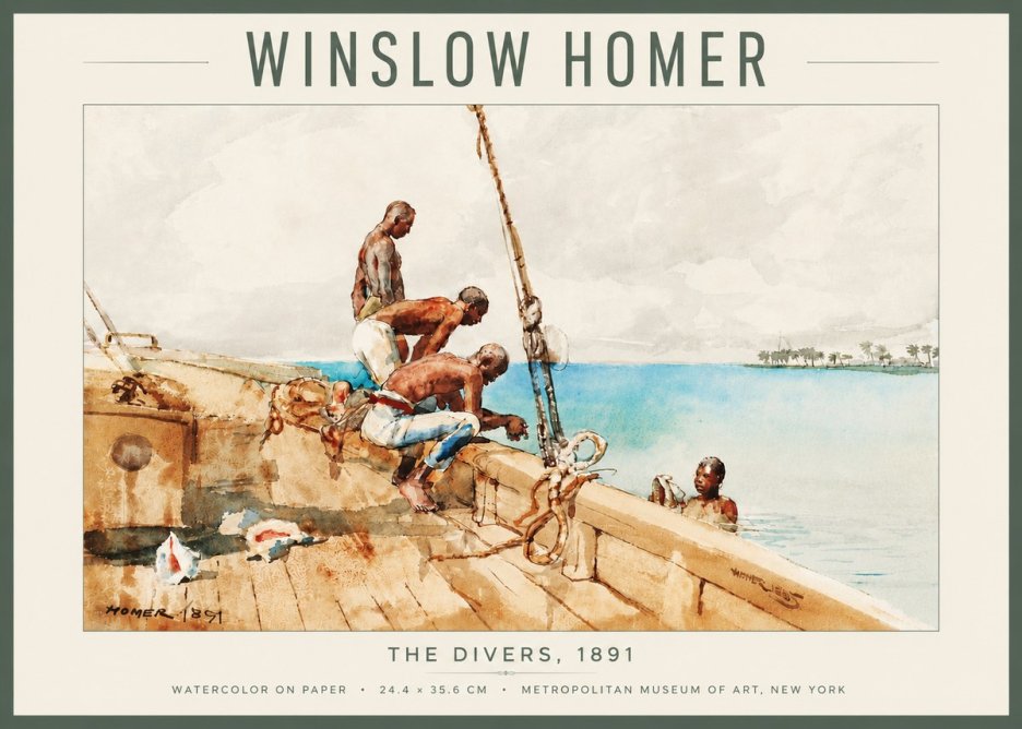 Winslow Homer The Divers (1891) No4 - Poszter
