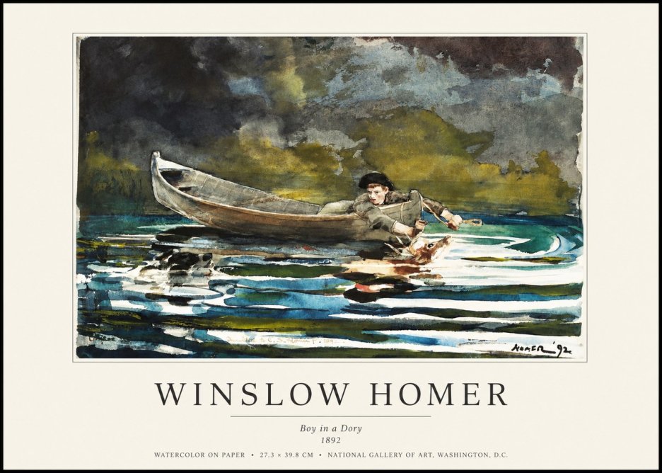 Winslow Homer Boy in a Dory No1 - Poszter